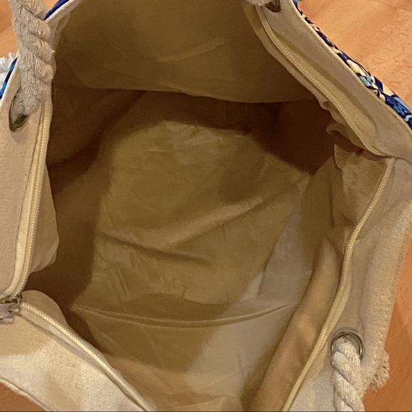 Blue Mandala Canvas Tote Shoulder Bag from GREECE - Picture 10 of 10